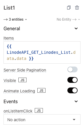 List widget configuration List widget configuration