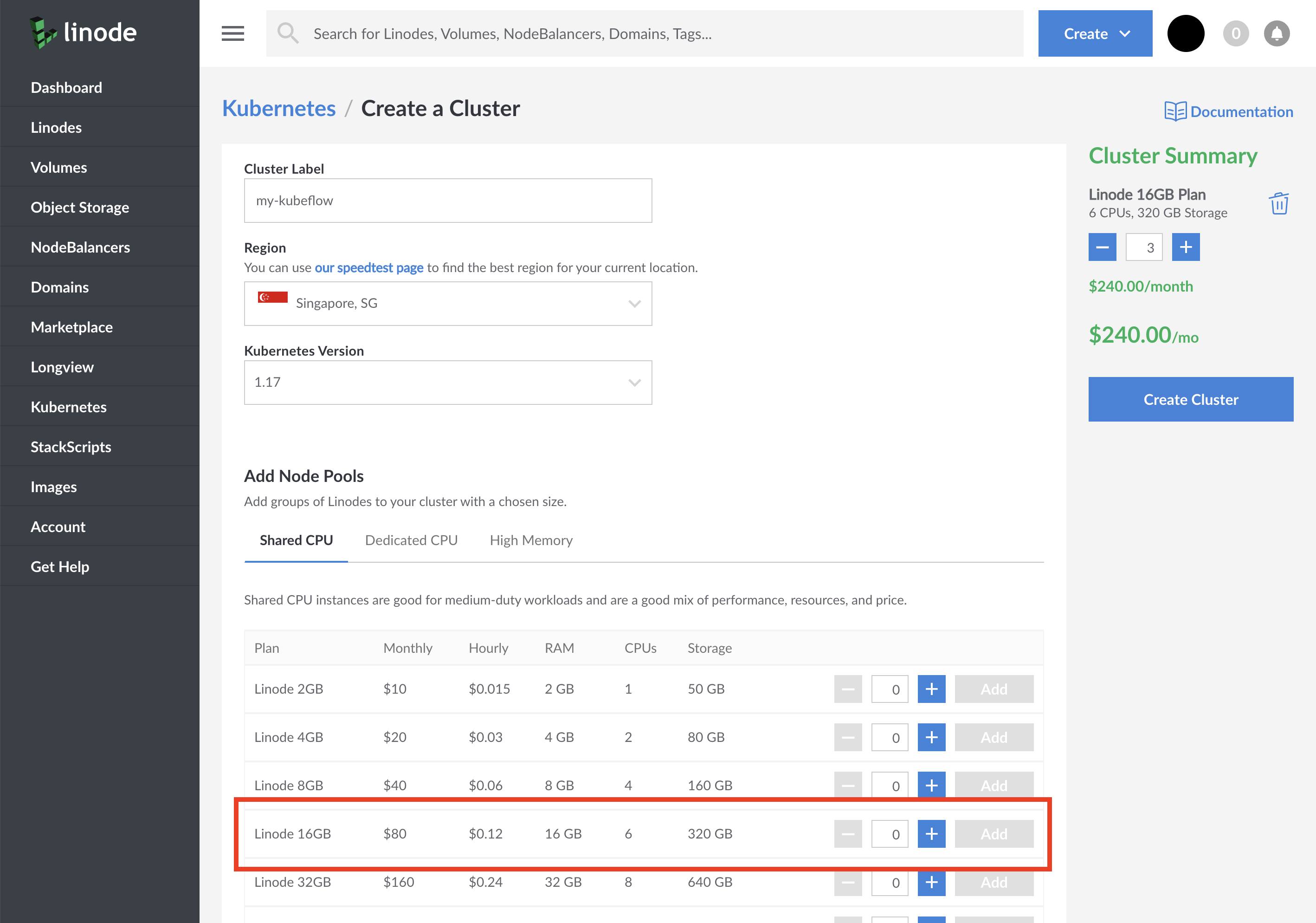 Creating a Kubernetes cluster on Linode Creating a Kubernetes cluster on Linode