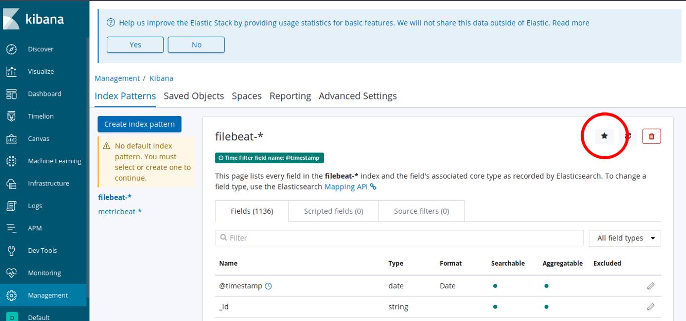 Kibana 6 Default Index Pattern Kibana 6 Default Index Pattern