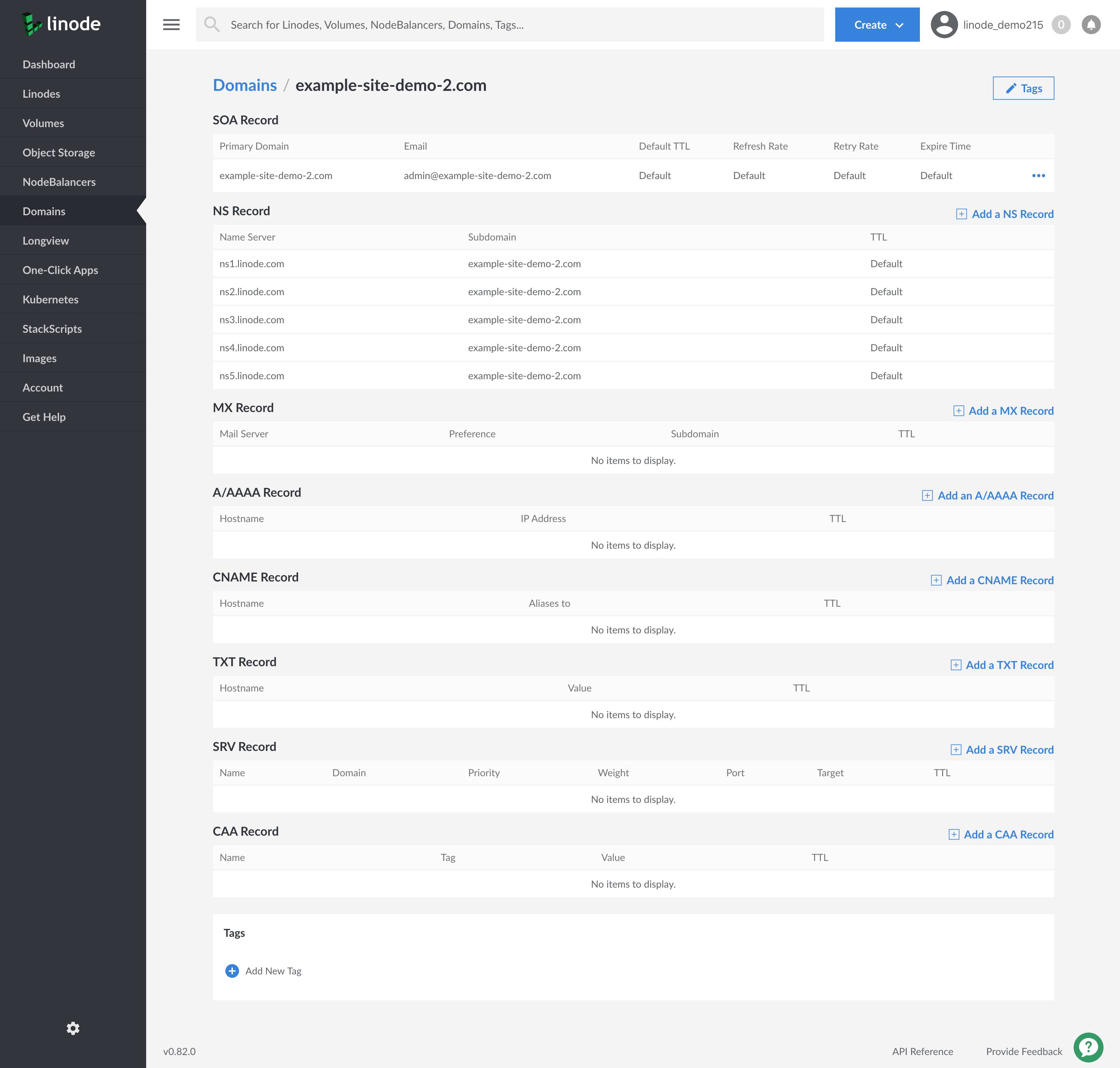 This page has seven sections showing eight different types of records: SOA, NS, MX, and A/AAAA, CNAME, TXT, SRV, AND CAA. This page has seven sections showing eight different types of records: SOA, NS, MX, and A/AAAA, CNAME, TXT, SRV, AND CAA.