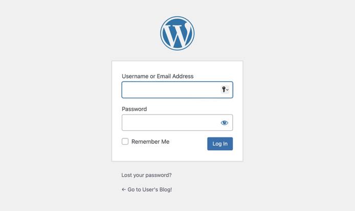 WordPress Login Screen